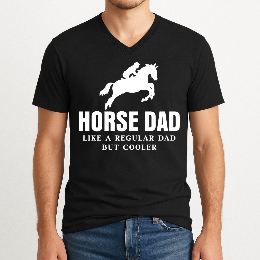 Horse Dad Like A Regular Dad But Cooler V-Neck T-Shirt