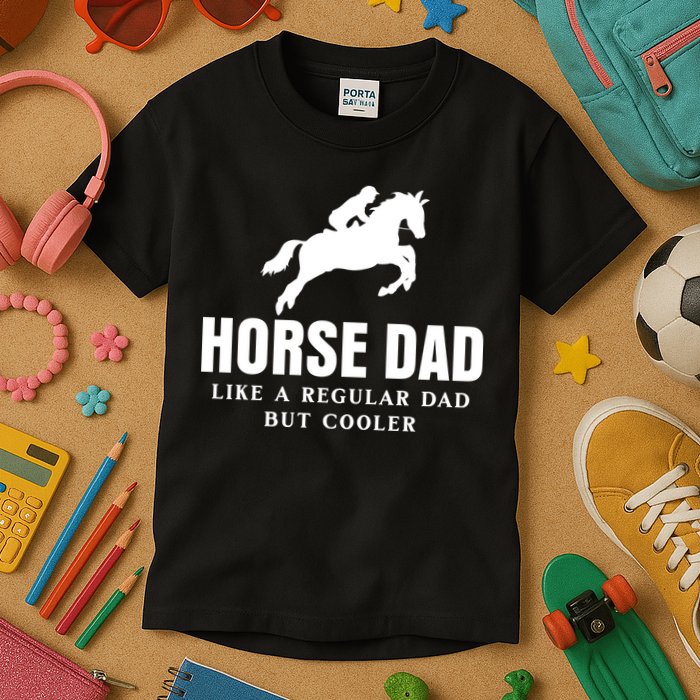 Horse Dad Like A Regular Dad But Cooler Kids T-Shirt