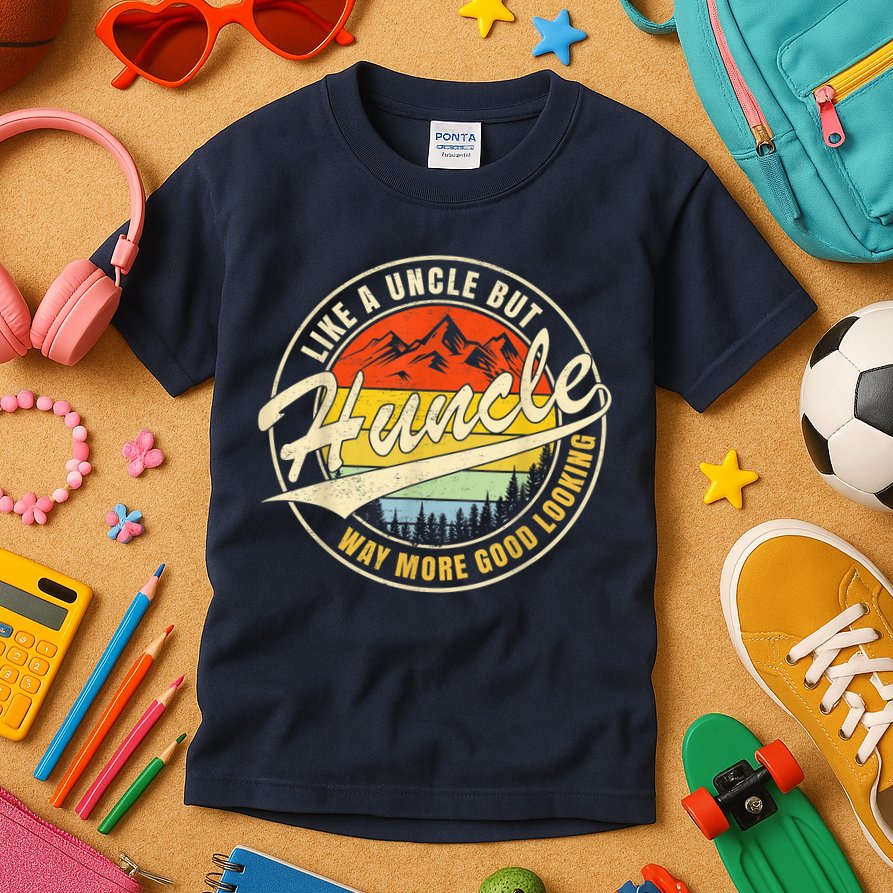 Huncle Definition Like Regular Uncle Way More Good Looking Kids T-Shirt