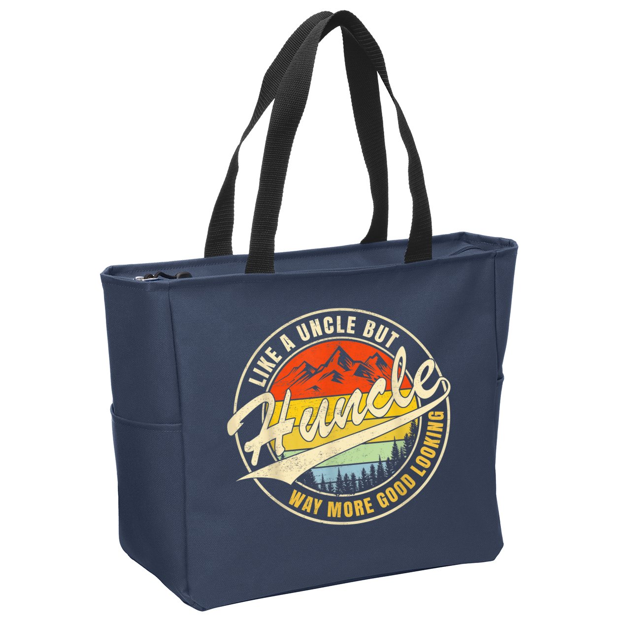 Huncle Definition Like Regular Uncle Way More Good Looking Zip Tote Bag