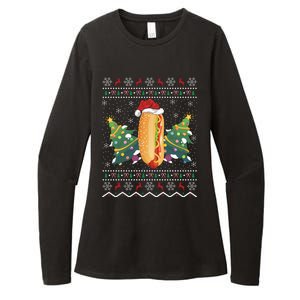 Hot Dog Lover Xmas Gift Ugly Hot Dog Christmas Gift Womens CVC Long Sleeve Shirt