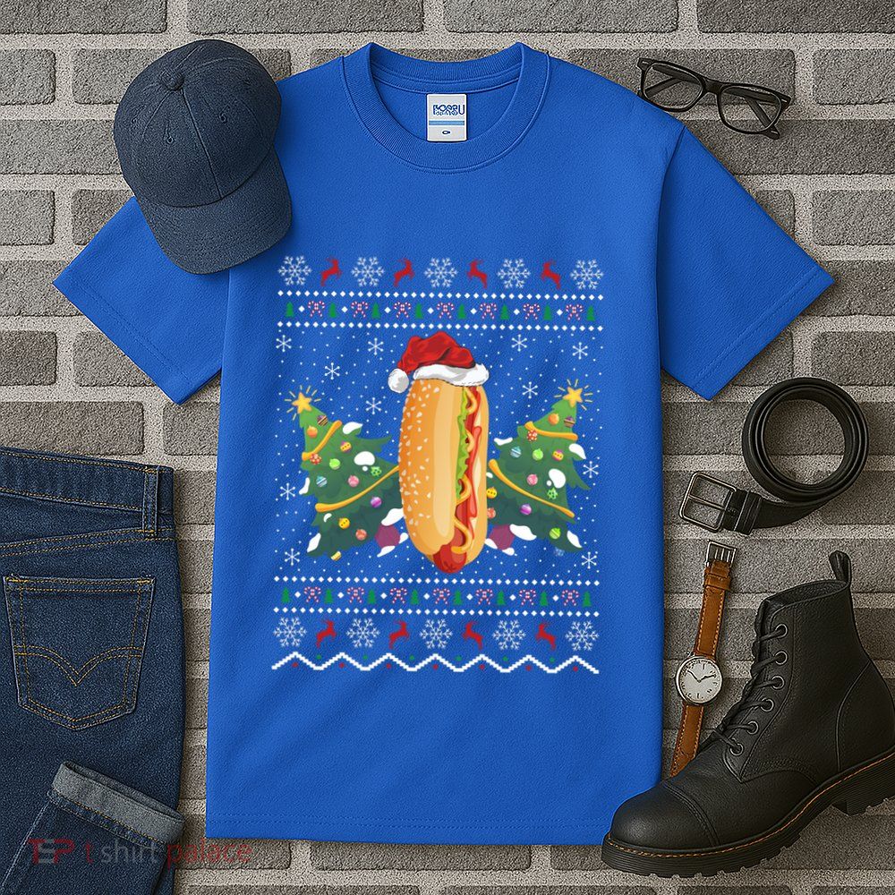 Hot Dog Lover Xmas Gift Ugly Hot Dog Christmas Gift Tall T-Shirt