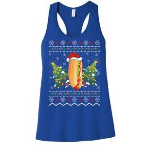 Hot Dog Lover Xmas Gift Ugly Hot Dog Christmas Gift Women's Racerback Tank