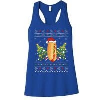 Hot Dog Lover Xmas Gift Ugly Hot Dog Christmas Gift Women's Racerback Tank