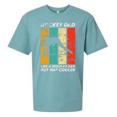 Hockey Dad Like A Regular Dad Cooler Vintage Fathers Day Sueded Cloud Jersey T-Shirt