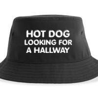 Hot Dog Looking For A Hallway Funny Sustainable Bucket Hat