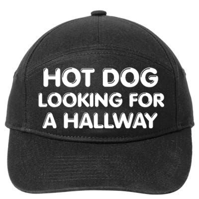 Hot Dog Looking For A Hallway Funny 7-Panel Snapback Hat