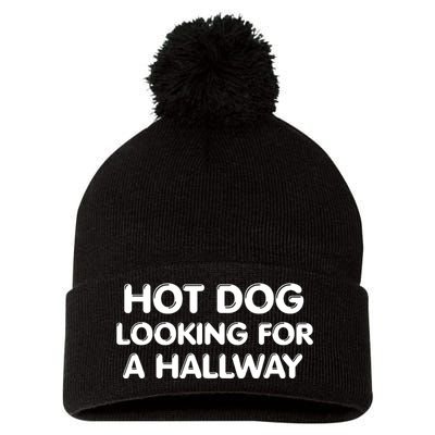 Hot Dog Looking For A Hallway Funny Pom Pom 12in Knit Beanie