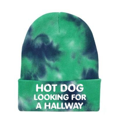 Hot Dog Looking For A Hallway Funny Tie Dye 12in Knit Beanie