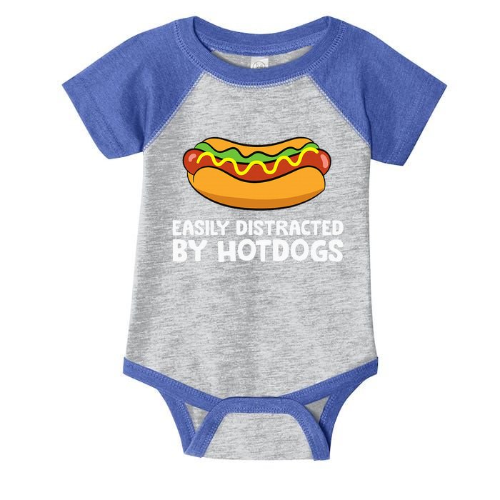 Hot Dog Lover Easily Distracted By Hotdogs Infant Baby Jersey Bodysuit