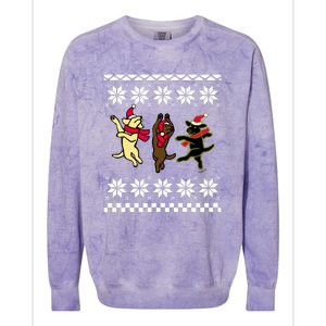 Happy Dancing Labradors Christmas Colorblast Crewneck Sweatshirt