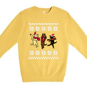 Happy Dancing Labradors Christmas Premium Crewneck Sweatshirt