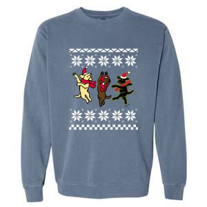 Happy Dancing Labradors Christmas Garment-Dyed Sweatshirt