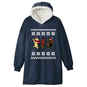 Happy Dancing Labradors Christmas Hooded Wearable Blanket