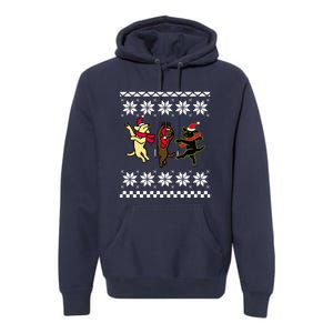 Happy Dancing Labradors Christmas Premium Hoodie