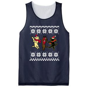 Happy Dancing Labradors Christmas Mesh Reversible Basketball Jersey Tank