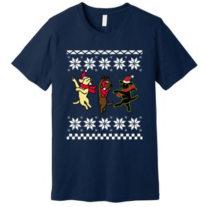 Happy Dancing Labradors Christmas Premium T-Shirt