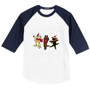 Happy Dancing Labradors Christmas Baseball Sleeve Shirt