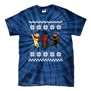 Happy Dancing Labradors Christmas Tie-Dye T-Shirt