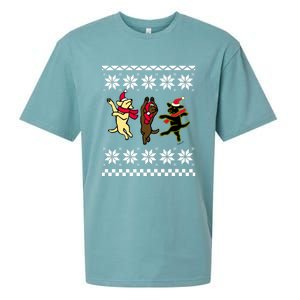 Happy Dancing Labradors Christmas Sueded Cloud Jersey T-Shirt