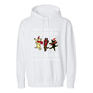 Happy Dancing Labradors Christmas Garment-Dyed Fleece Hoodie