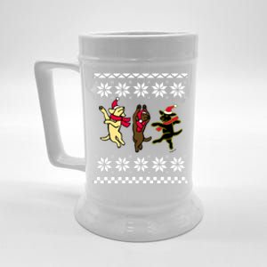 Happy Dancing Labradors Christmas Beer Stein