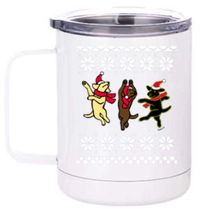 Happy Dancing Labradors Christmas 12 oz Stainless Steel Tumbler Cup