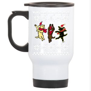 Happy Dancing Labradors Christmas Stainless Steel Travel Mug