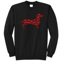 Heart Dog Lover Gift Dachshund Puppy Valentines Day Sweatshirt