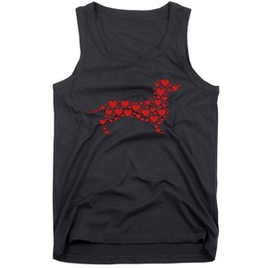 Heart Dog Lover Gift Dachshund Puppy Valentines Day Tank Top