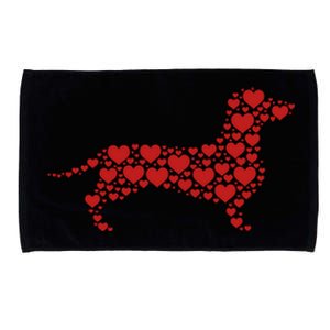 Heart Dog Lover Gift Dachshund Puppy Valentines Day Microfiber Hand Towel