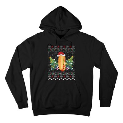 Hot Dog Lover Xmas Gift Ugly Hot Dog Christmas Gift Hoodie