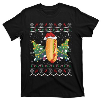 Hot Dog Lover Xmas Gift Ugly Hot Dog Christmas Gift T-Shirt