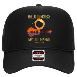 Hello Darkness My Old Friend Solar Eclipse April 08 2024 High Crown Mesh Back Trucker Hat