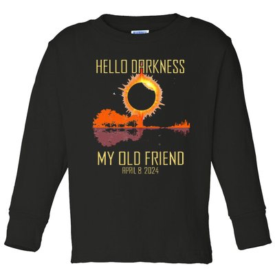 Hello Darkness My Old Friend Solar Eclipse April 08 2024 Toddler Long Sleeve Shirt