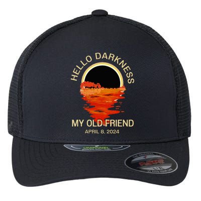 Hello Darkness My Old Friend Solar Eclipse April 08 2024 Flexfit Unipanel Trucker Cap