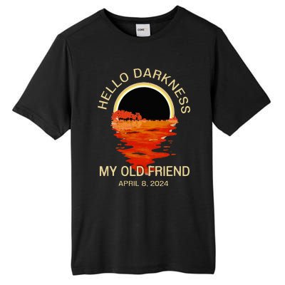 Hello Darkness My Old Friend Solar Eclipse April 08 2024 Tall Fusion ChromaSoft Performance T-Shirt