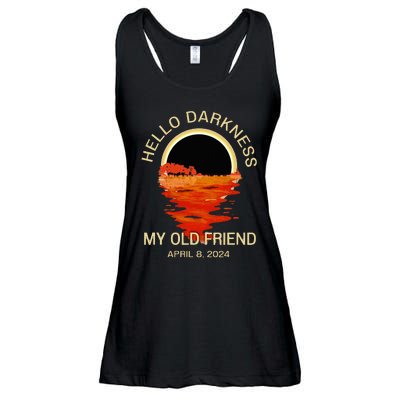 Hello Darkness My Old Friend Solar Eclipse April 08 2024 Ladies Essential Flowy Tank