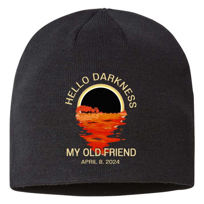 Hello Darkness My Old Friend Solar Eclipse April 08 2024 Sustainable Beanie