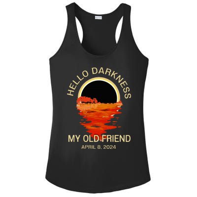 Hello Darkness My Old Friend Solar Eclipse April 08 2024 Ladies PosiCharge Competitor Racerback Tank