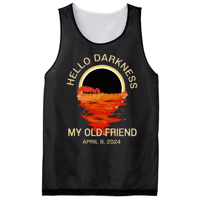 Hello Darkness My Old Friend Solar Eclipse April 08 2024 Mesh Reversible Basketball Jersey Tank