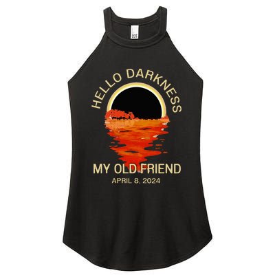 Hello Darkness My Old Friend Solar Eclipse April 08 2024 Women's Perfect Tri Rocker Tank