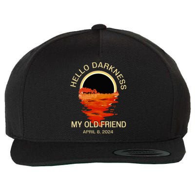 Hello Darkness My Old Friend Solar Eclipse April 08 2024 Wool Snapback Cap