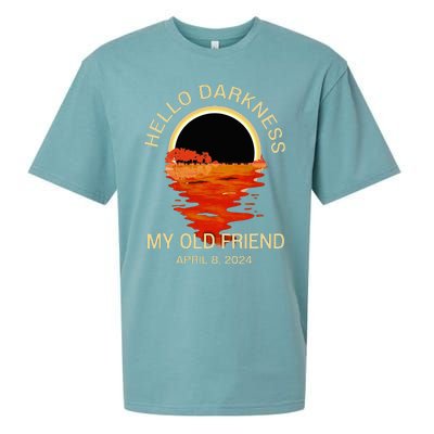 Hello Darkness My Old Friend Solar Eclipse April 08 2024 Sueded Cloud Jersey T-Shirt