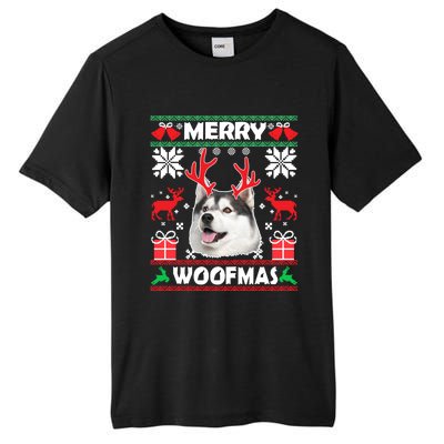 Husky Dog Merry Woofmas Christmas Dog Lovers Ugly Sweater Gift Tall Fusion ChromaSoft Performance T-Shirt