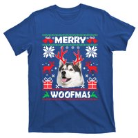 Husky Dog Merry Woofmas Christmas Dog Lovers Ugly Sweater Gift T-Shirt