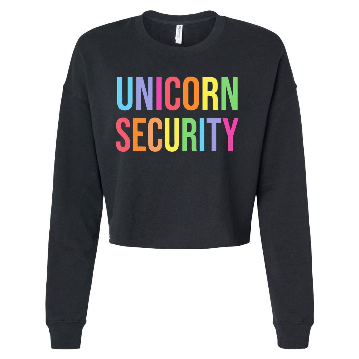 Halloween Dad Mom Daughter Adult Costume Unicorn Security Cropped Pullover Crew