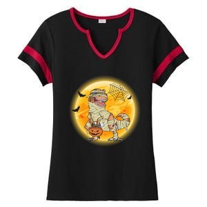 Happy Dinosaur Mummy Halloweeen Pumpkin T Rex Lover Witch Gift Ladies Halftime Notch Neck Tee