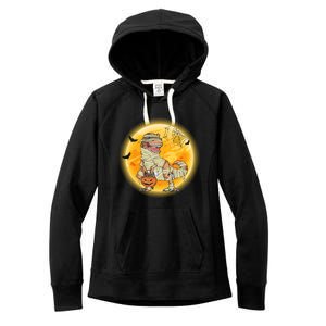 Happy Dinosaur Mummy Halloweeen Pumpkin T Rex Lover Witch Gift Women's Fleece Hoodie