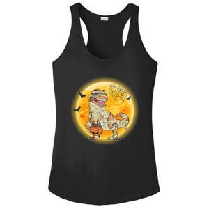 Happy Dinosaur Mummy Halloweeen Pumpkin T Rex Lover Witch Gift Ladies PosiCharge Competitor Racerback Tank